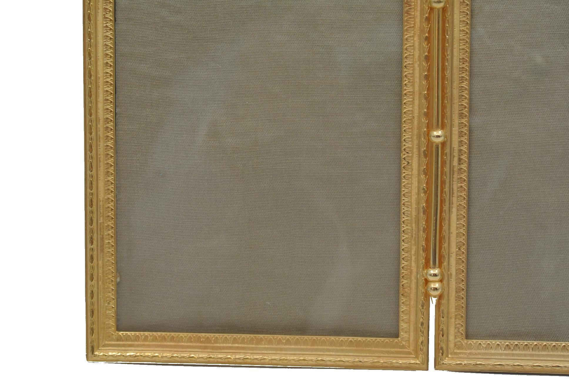 Double Golden Brass Frame, 19th Century In Good Condition In Saint-Ouen, FR