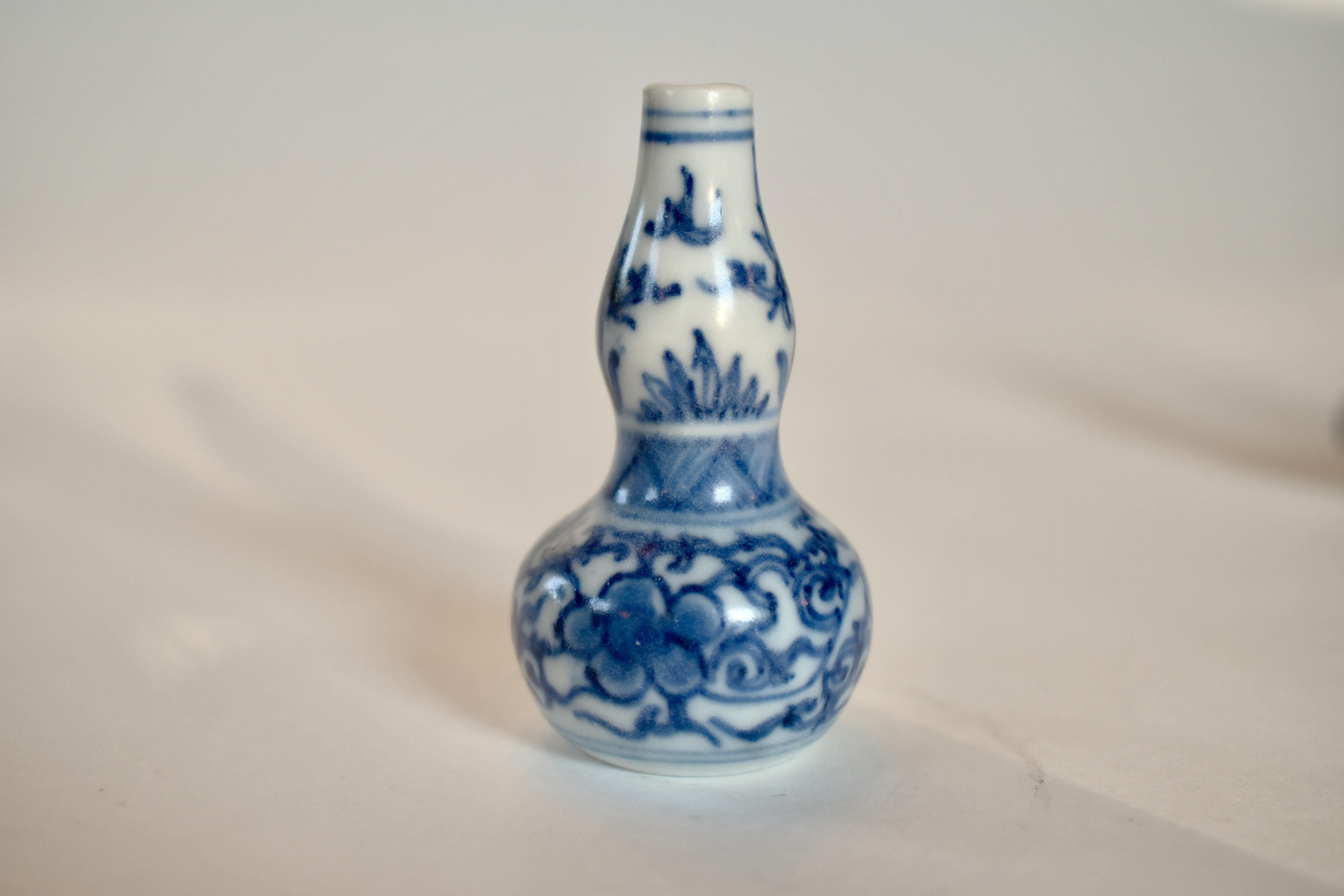Chinese Double-Gourd Miniature Vase from Hatcher Collection  For Sale