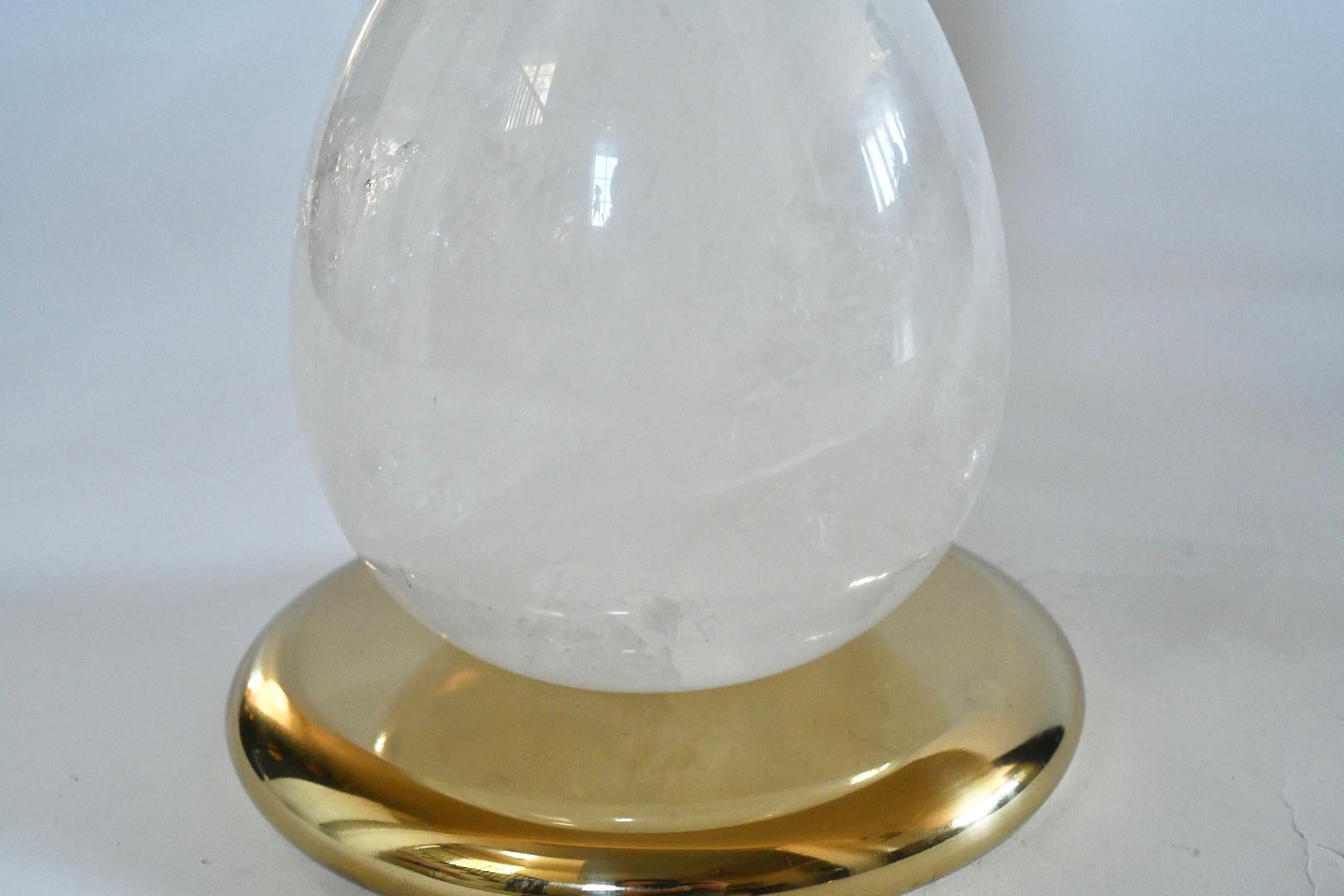 Double Gourd Rock Crystal Quartz Lamps by Phoenix In Excellent Condition For Sale In New York, NY