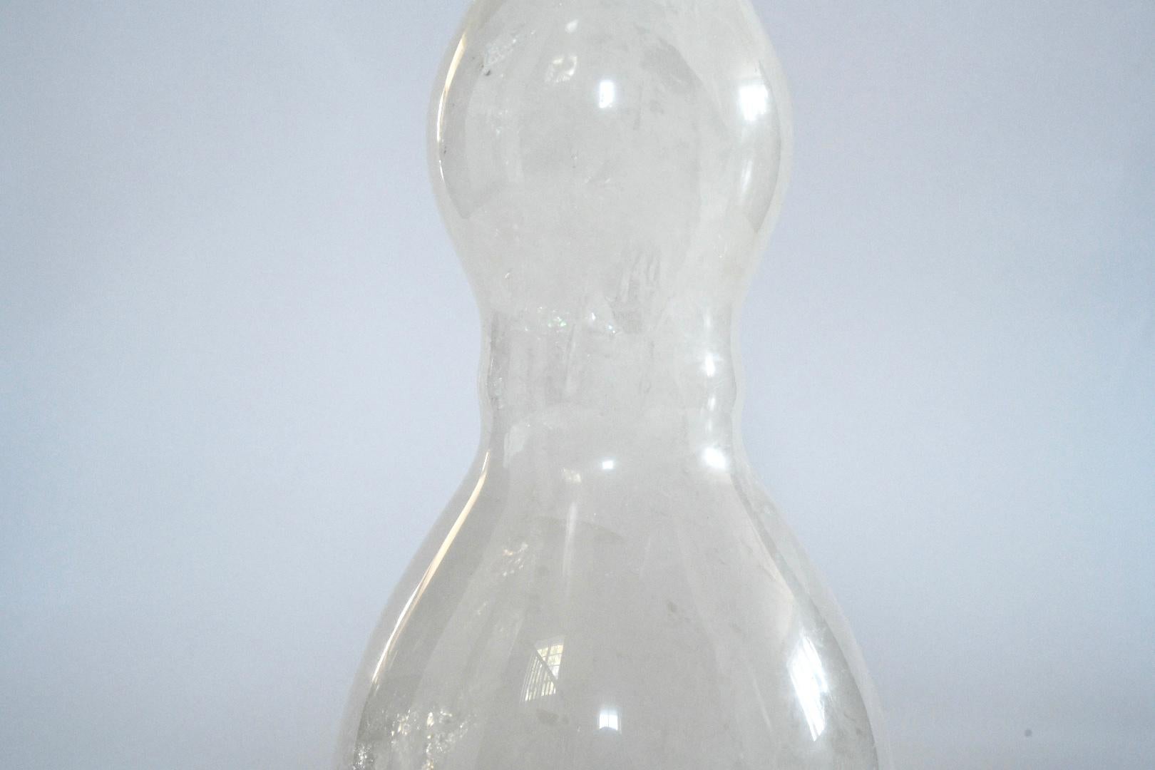 Contemporary Double Gourd Rock Crystal Quartz Lamps by Phoenix For Sale