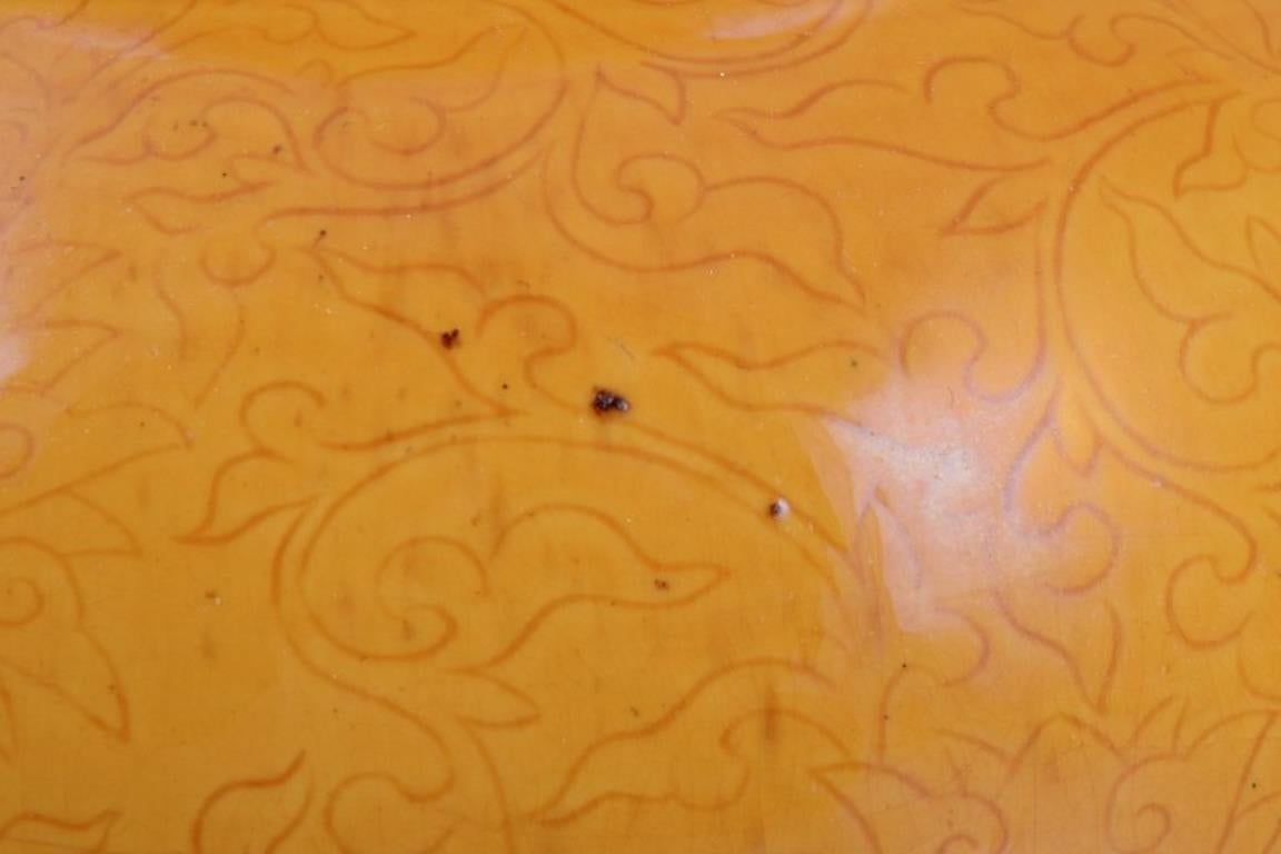 Vaso cinese a doppia zucca in porcellana. Smalto giallo ocra. in vendita 2
