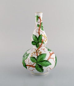 Double Gourd-Shaped Herend Vase in Hand-Painted Porcelain, 1980's