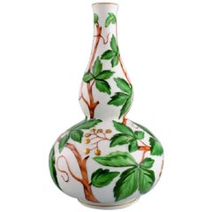 Double Gourd-Shaped Herend Vase in Hand-Painted Porcelain, 1980's