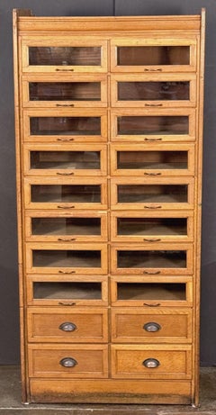 Double Haberdasher's Cabinet with Glass-Fronted Drawers from England