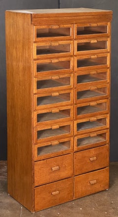 Double Haberdasher's Cabinet with Glass-Fronted Drawers from England