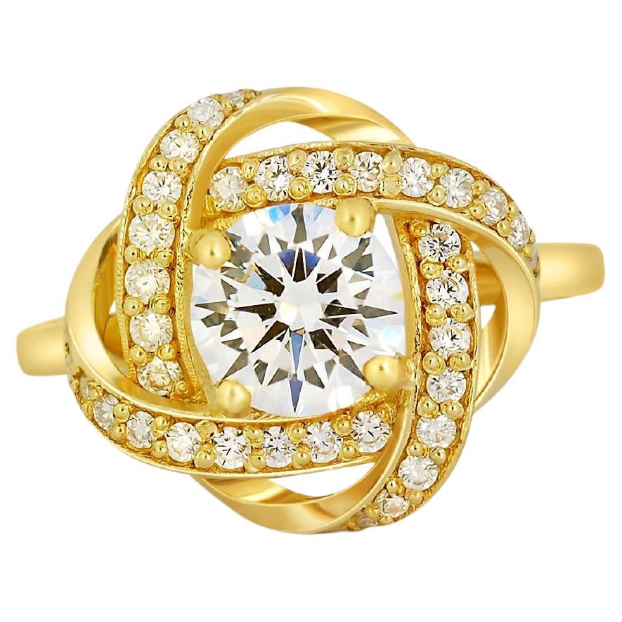 Double halo 1.5 ct moissanite engagement ring