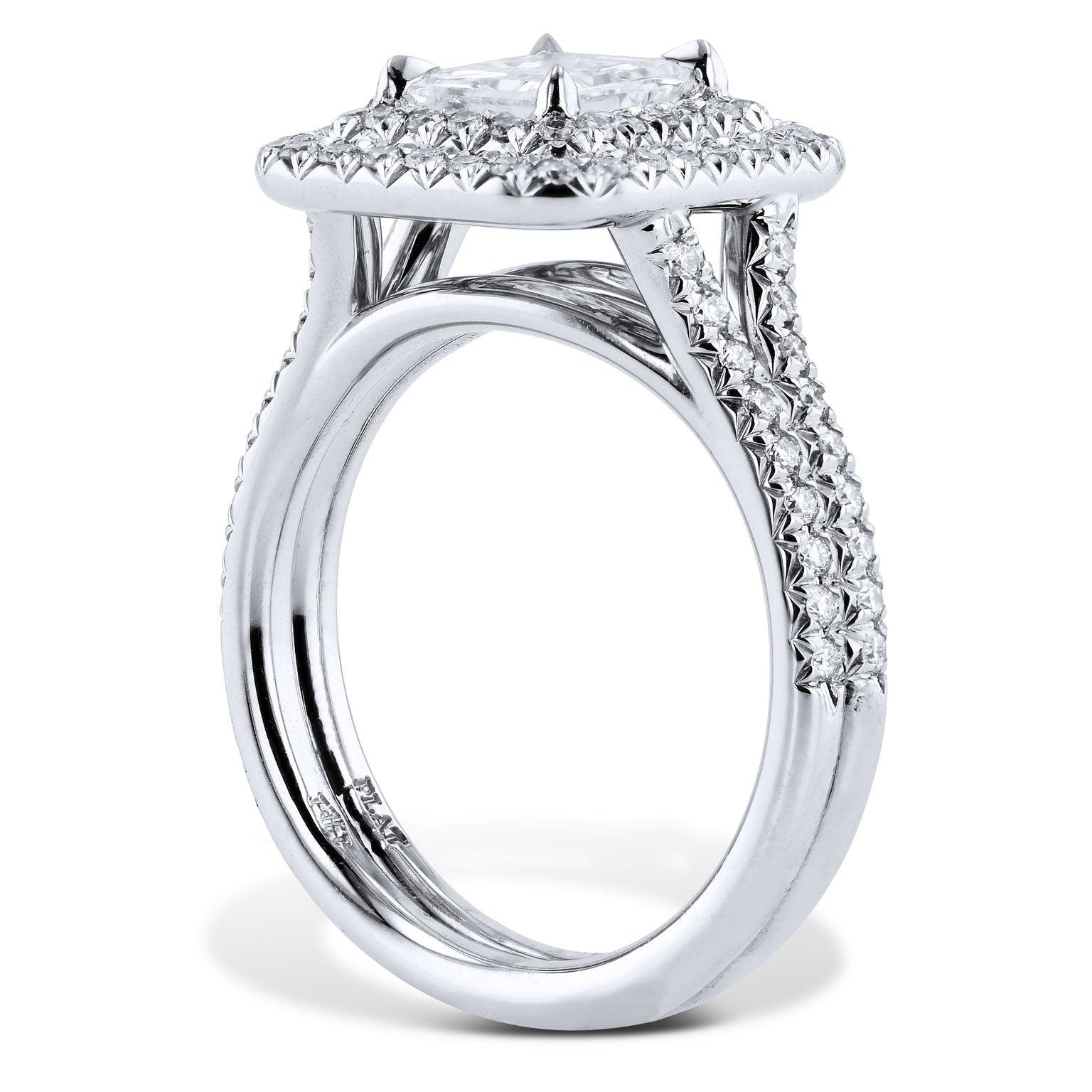 double halo platinum engagement ring