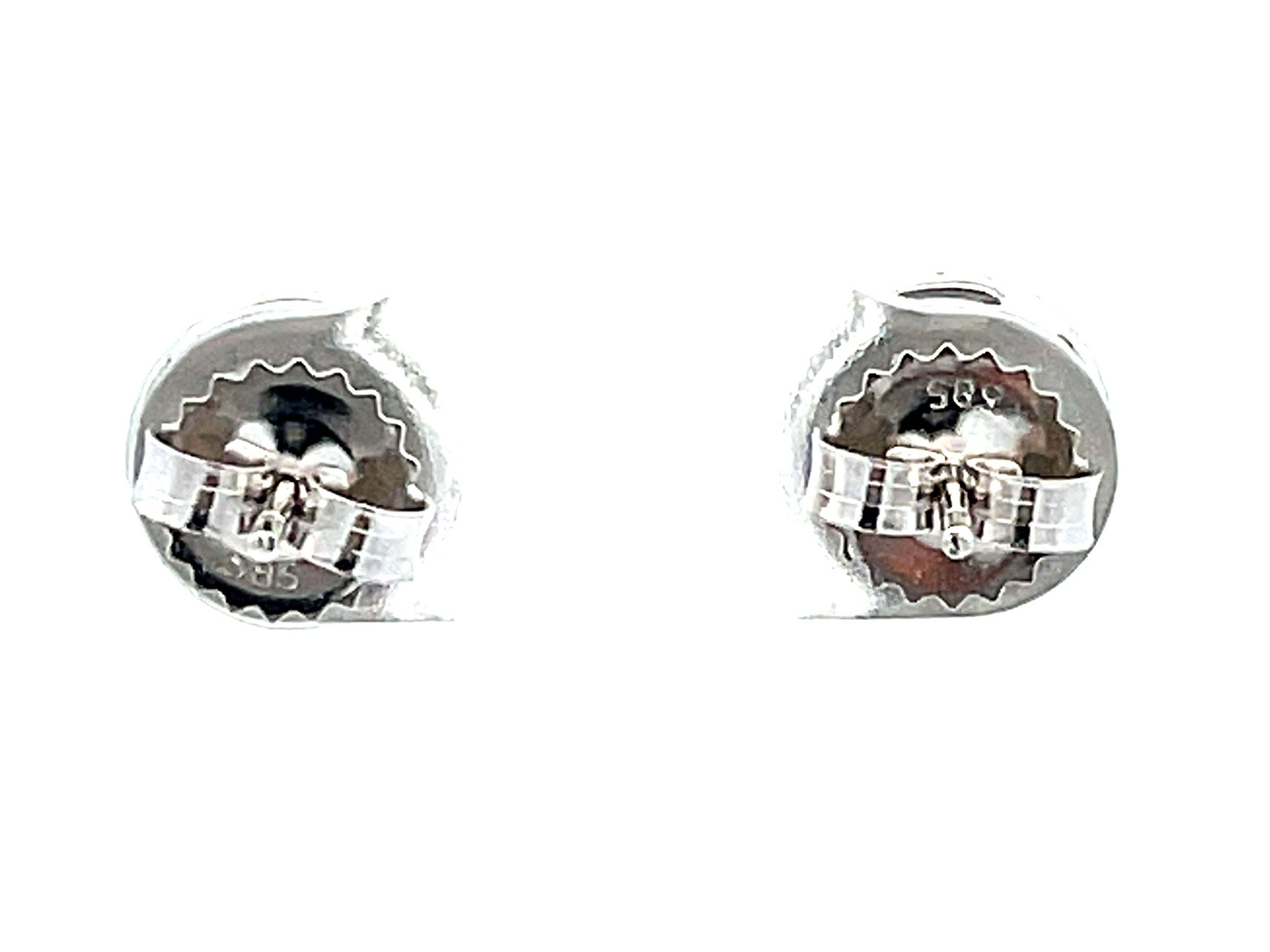 Double Halo Diamond Stud Earrings in 14k White Gold For Sale 1