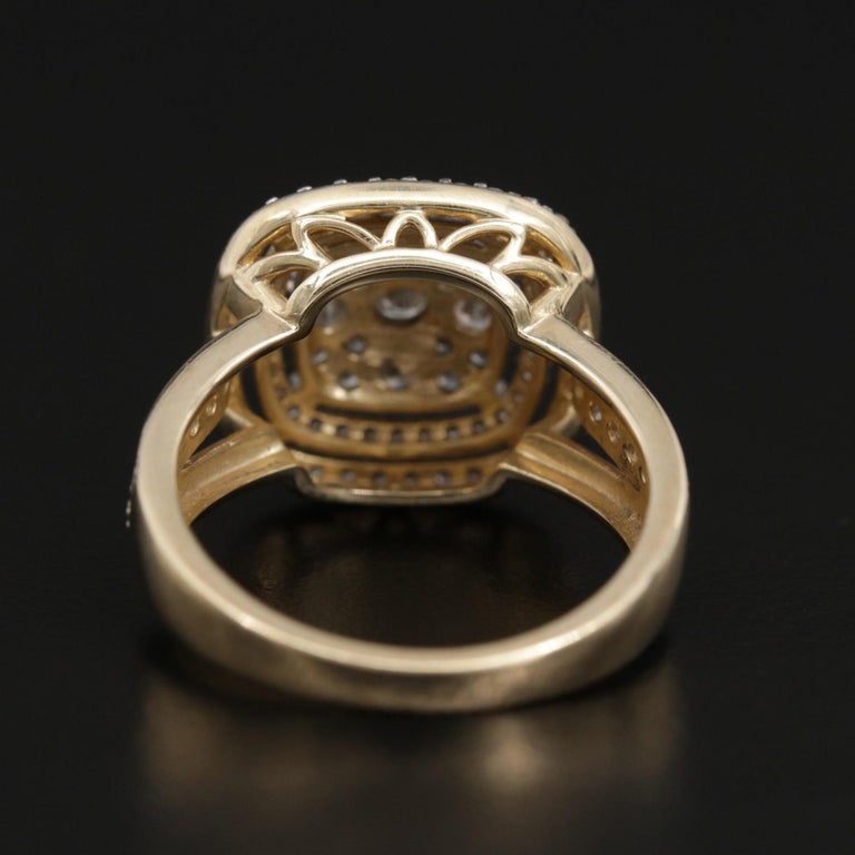 Customizable Double Halo Diamonds Engagement Ring, Unique Diamond ...