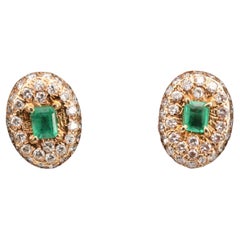 Double Halo Gold Earring for women, Minimalist Crystal Earring Set