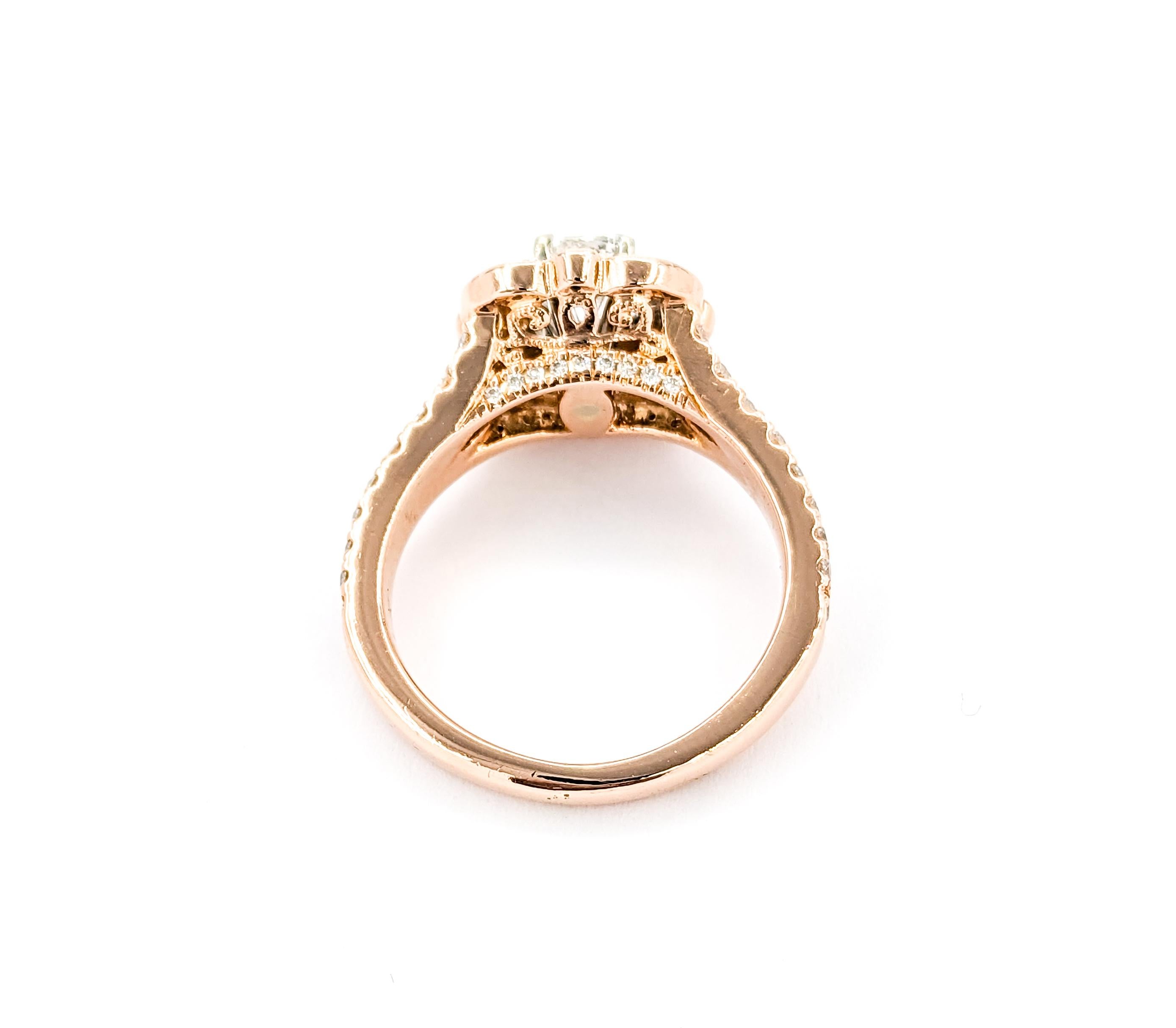 Doppelter Halo Neil Lane 1,12 Karat Diamant-Brautring aus Roségold 4