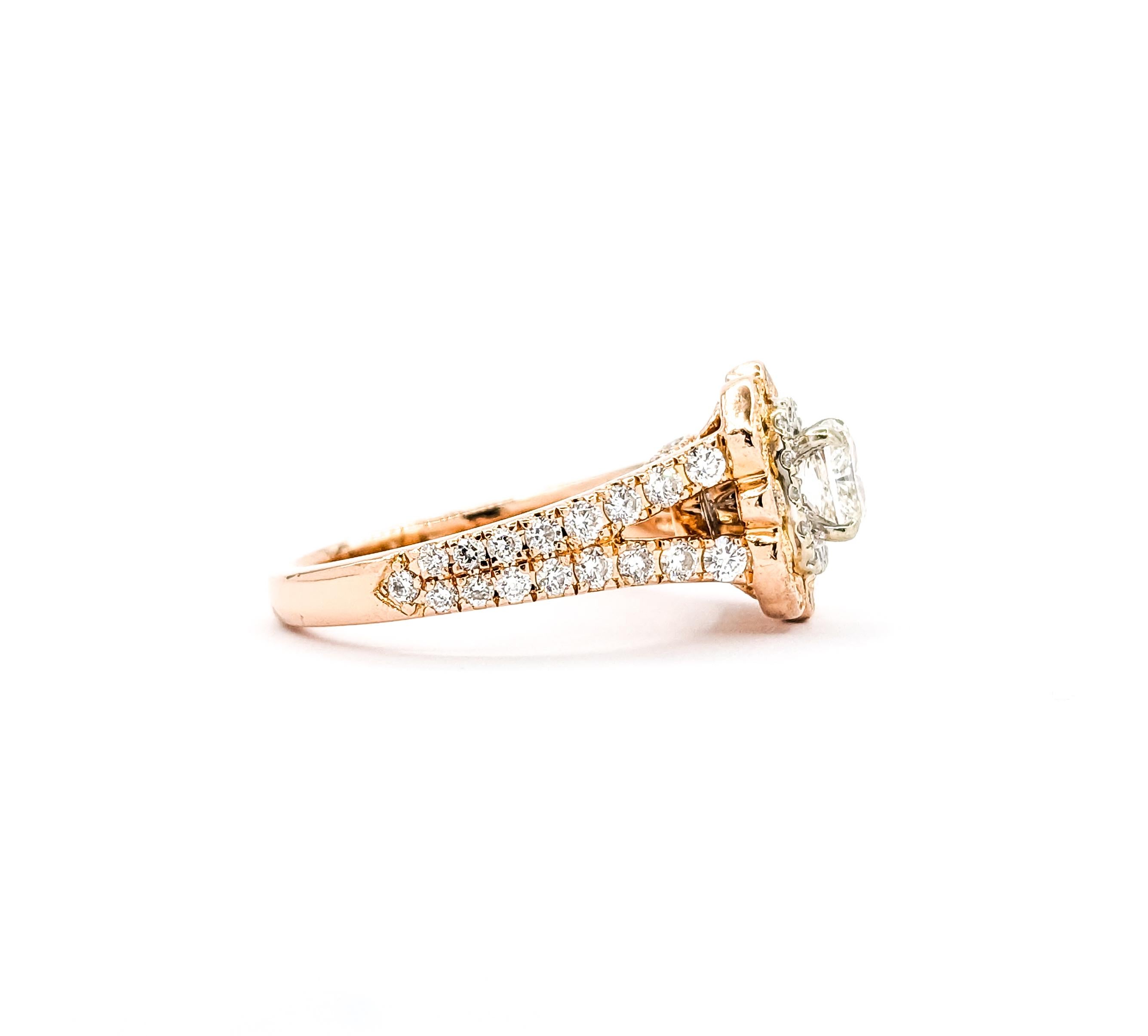 Doppelter Halo Neil Lane 1,12 Karat Diamant-Brautring aus Roségold 3