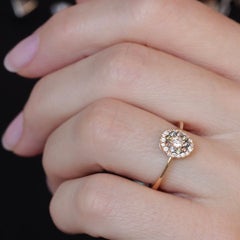 Double Halo White Diamond Fancy Pink Yellow Grey Diamond Engagement Ring