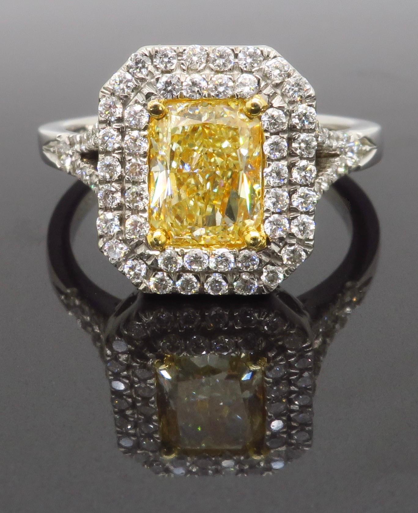 halo yellow diamond engagement rings