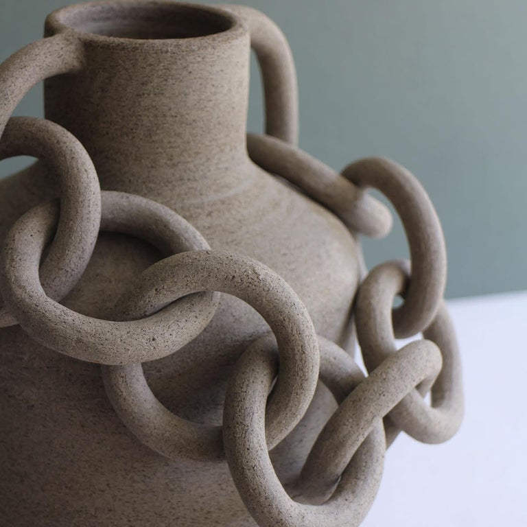 Double-Handed Sand Decorative Amphora For Sale at 1stDibs