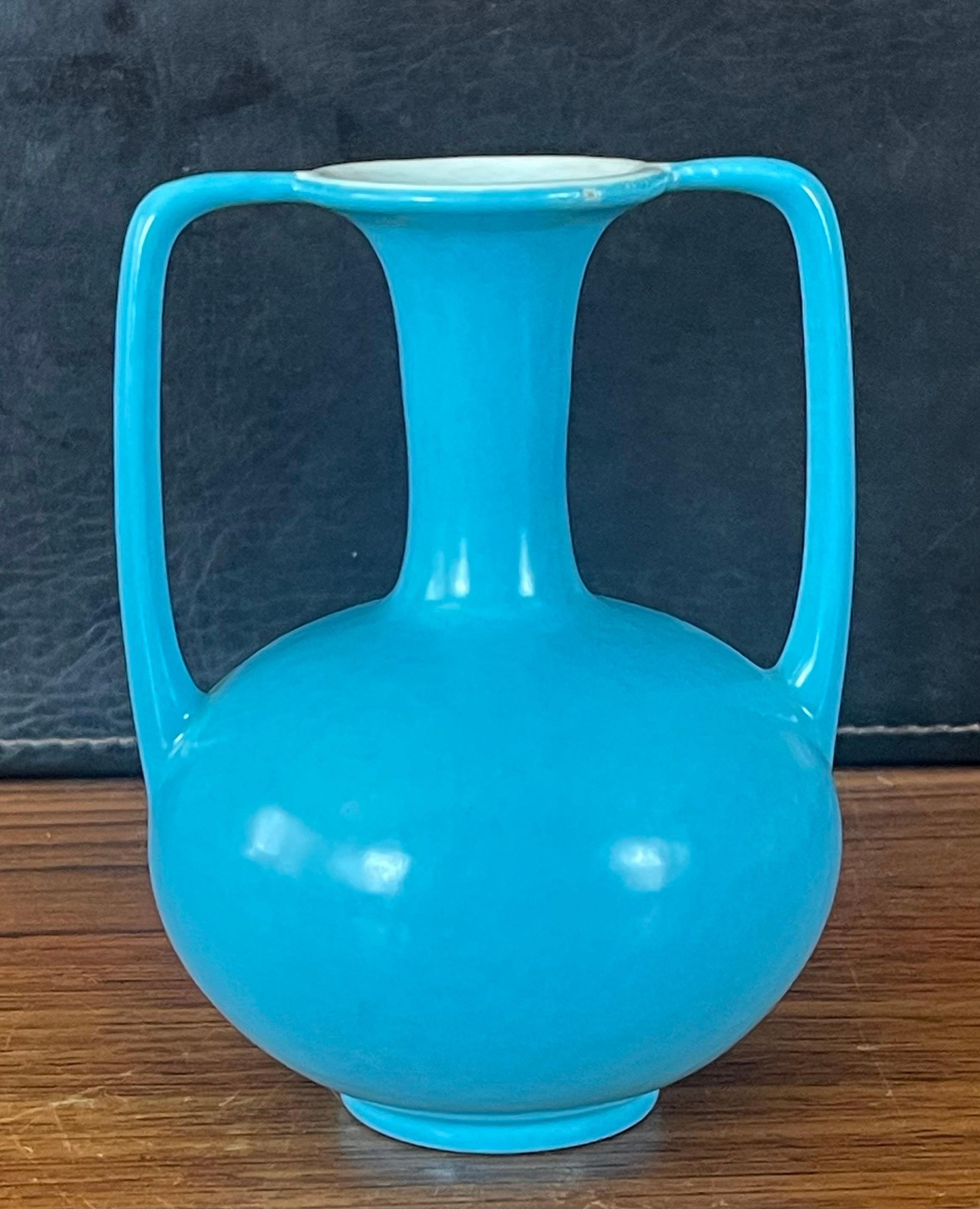 Double-Handled California Studio Pottery Vase by Catalina Pottery For Sale 1