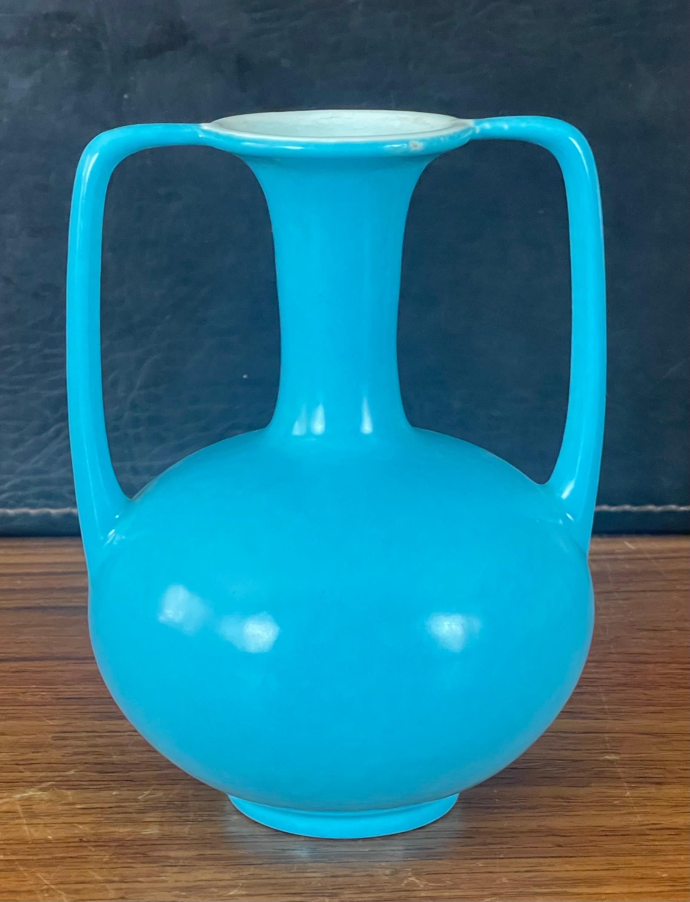 Doppelhand-Vase aus kalifornischer Studio-Keramik von Catalina Pottery im Angebot 3