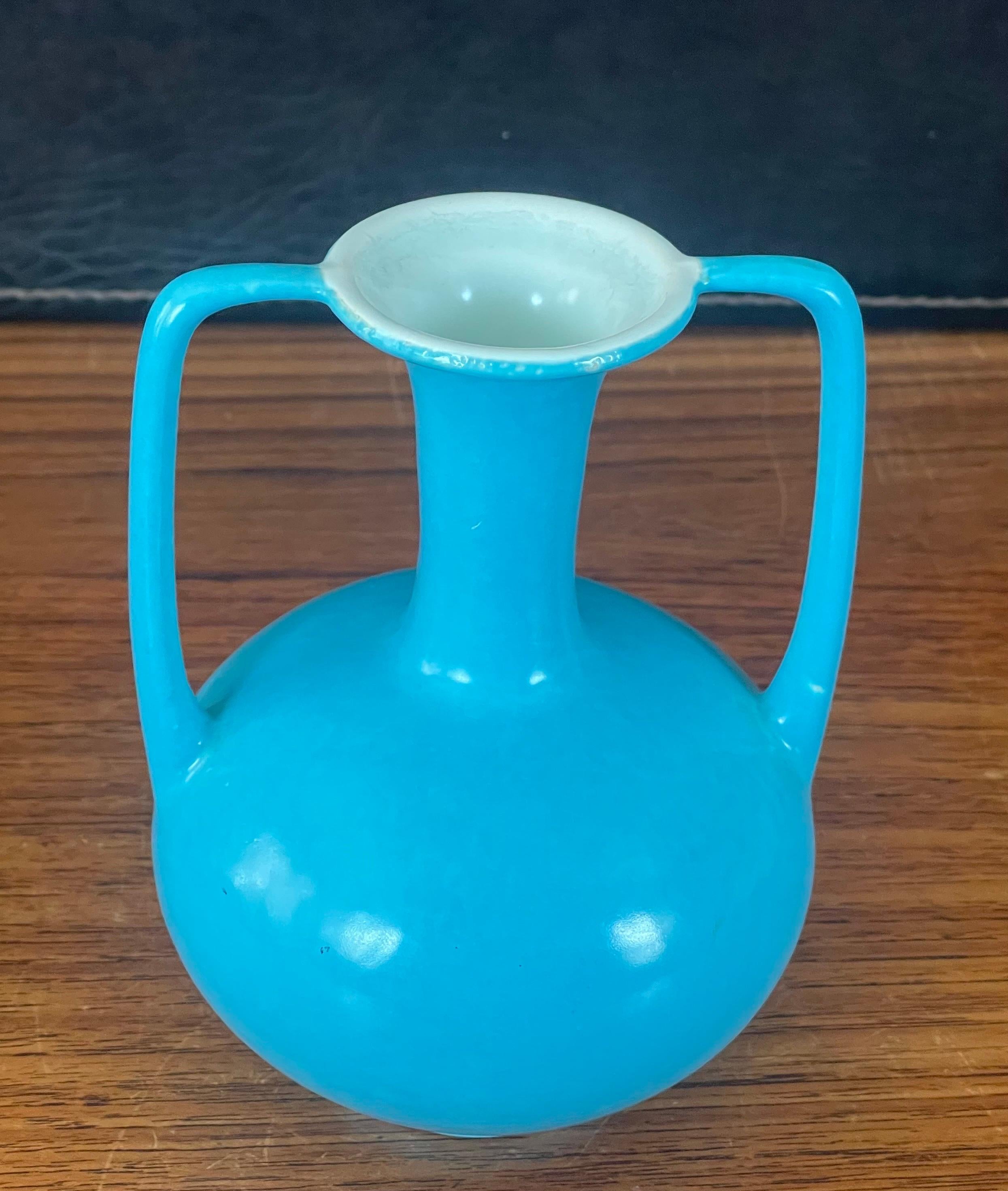 Glazed Double-Handled California Studio Pottery Vase by Catalina Pottery For Sale