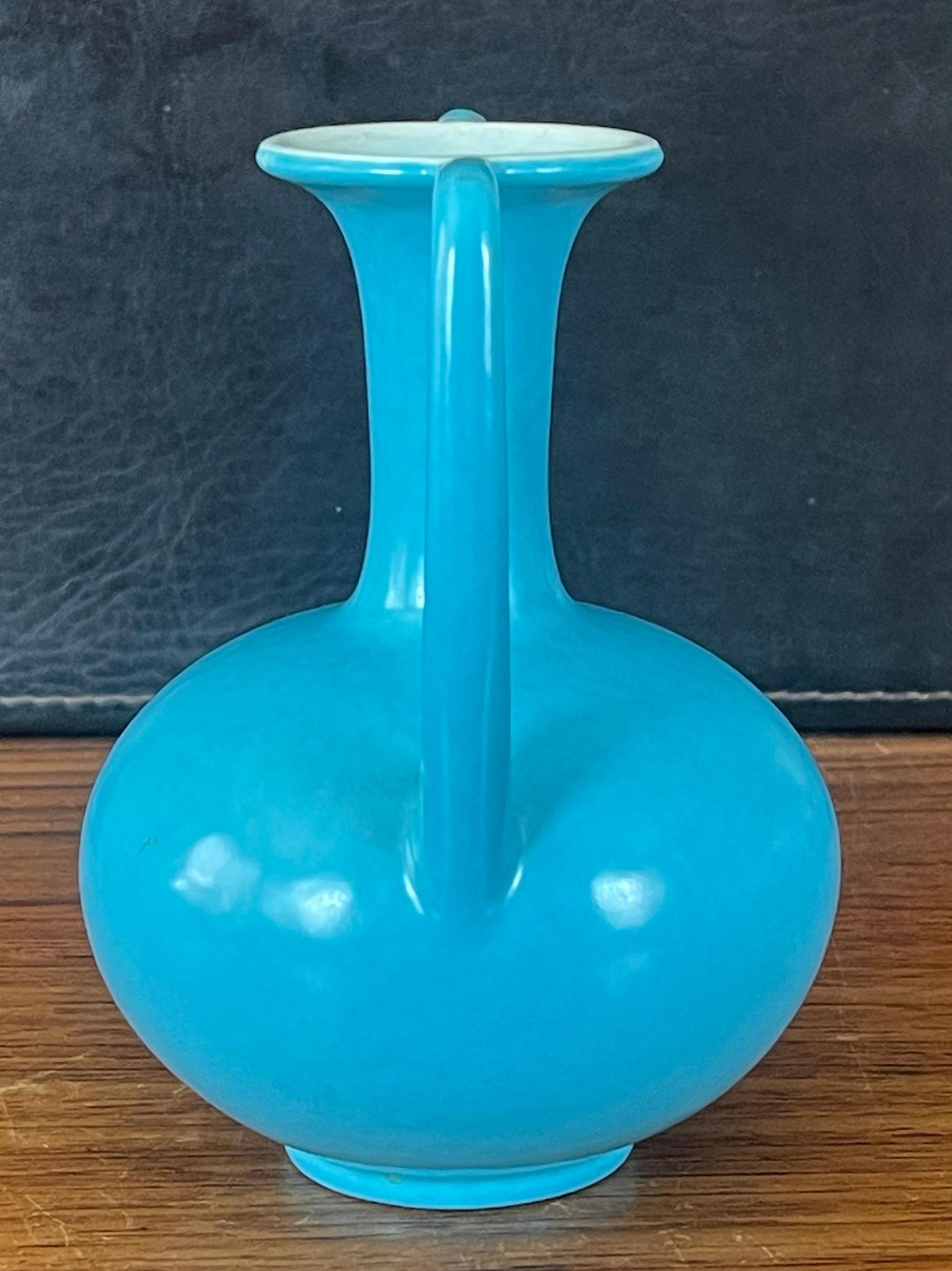 Double-Handled California Studio Pottery Vase by Catalina Pottery In Good Condition For Sale In San Diego, CA
