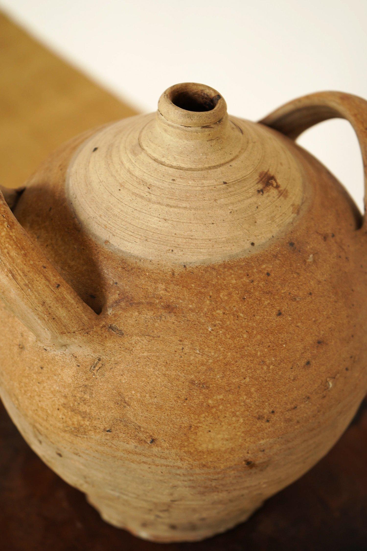 18th Century and Earlier Double Handled Earthenware Jug For Sale