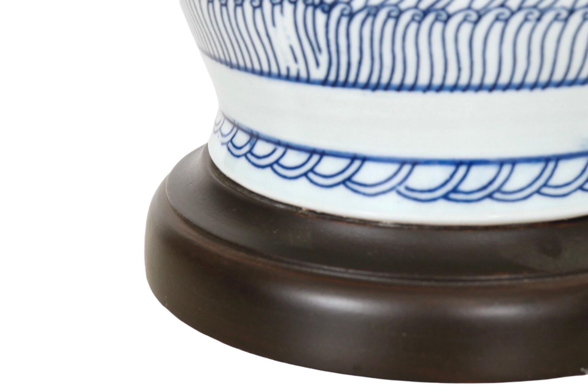 Blue & White Double Happiness Ceramic Table Lamp 3