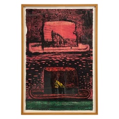 « Double Hats », gravure sur bois/lithographie éditée par Aaron Fink