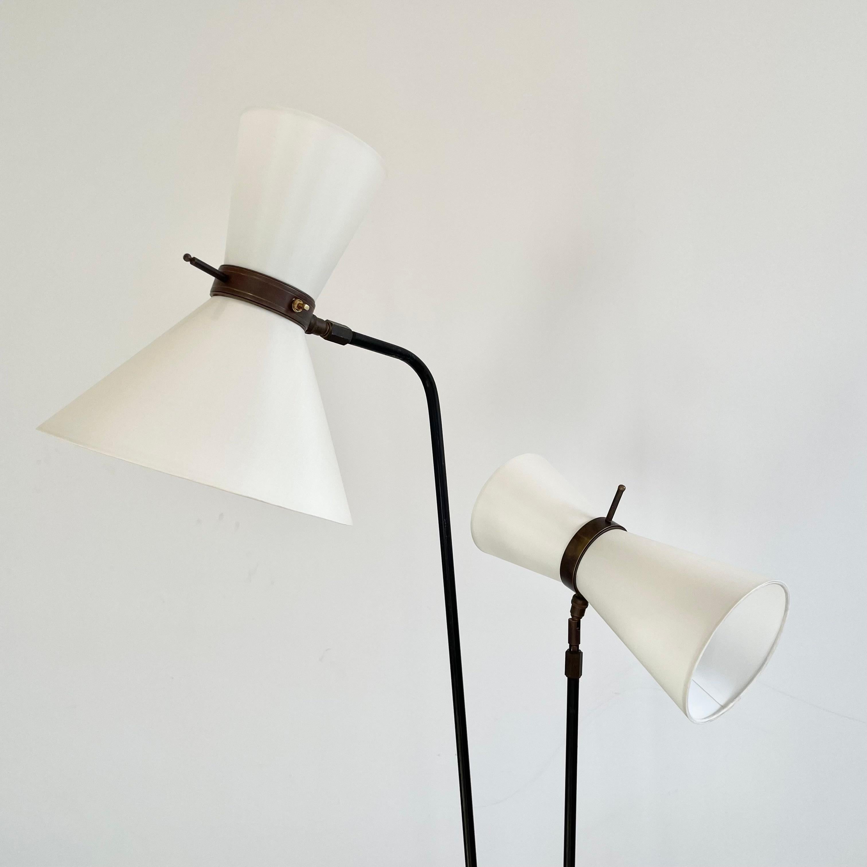 Double Headed Articulating Floor Lamp, 1950s France For Sale 3
