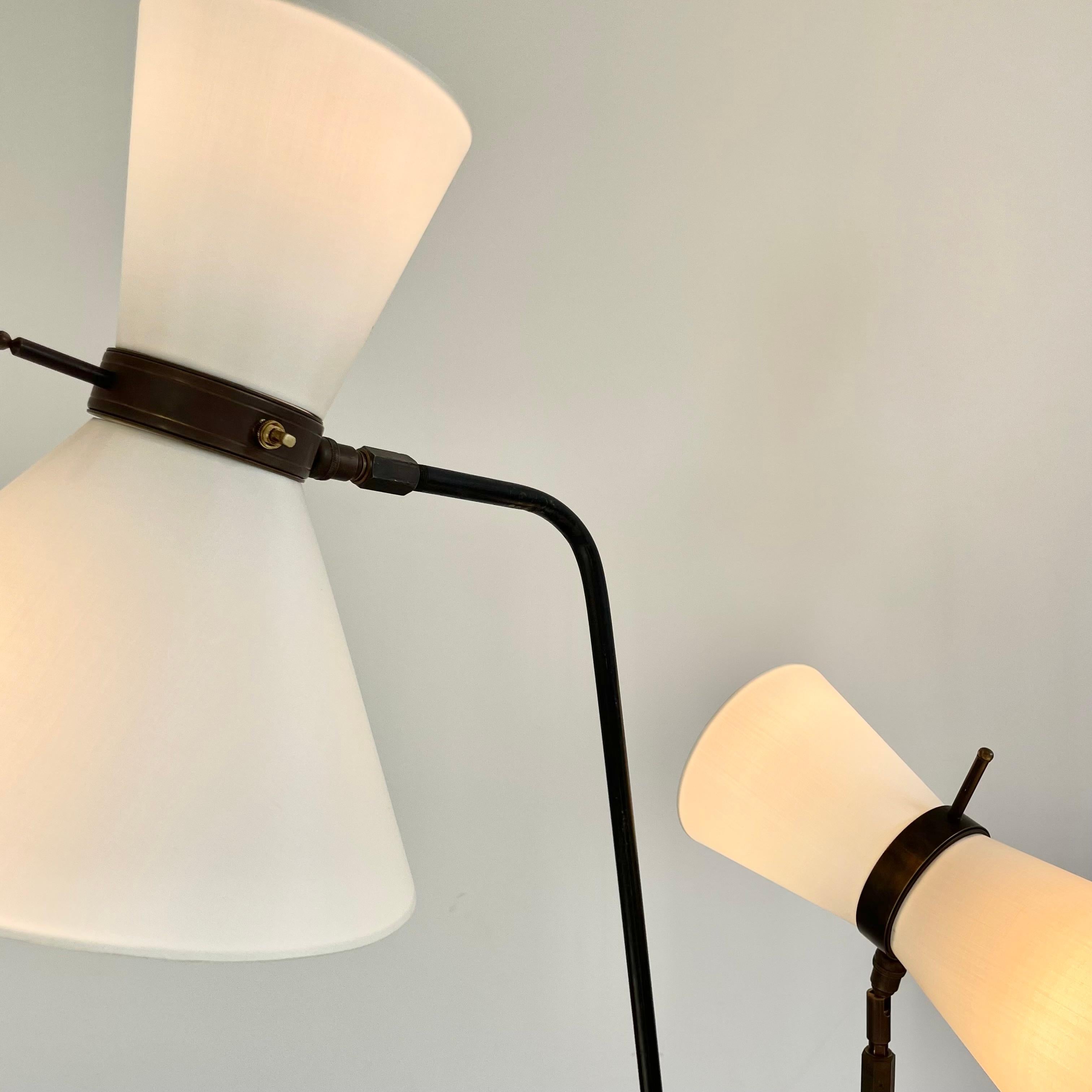 Double Headed Articulating Floor Lamp, 1950s France For Sale 4