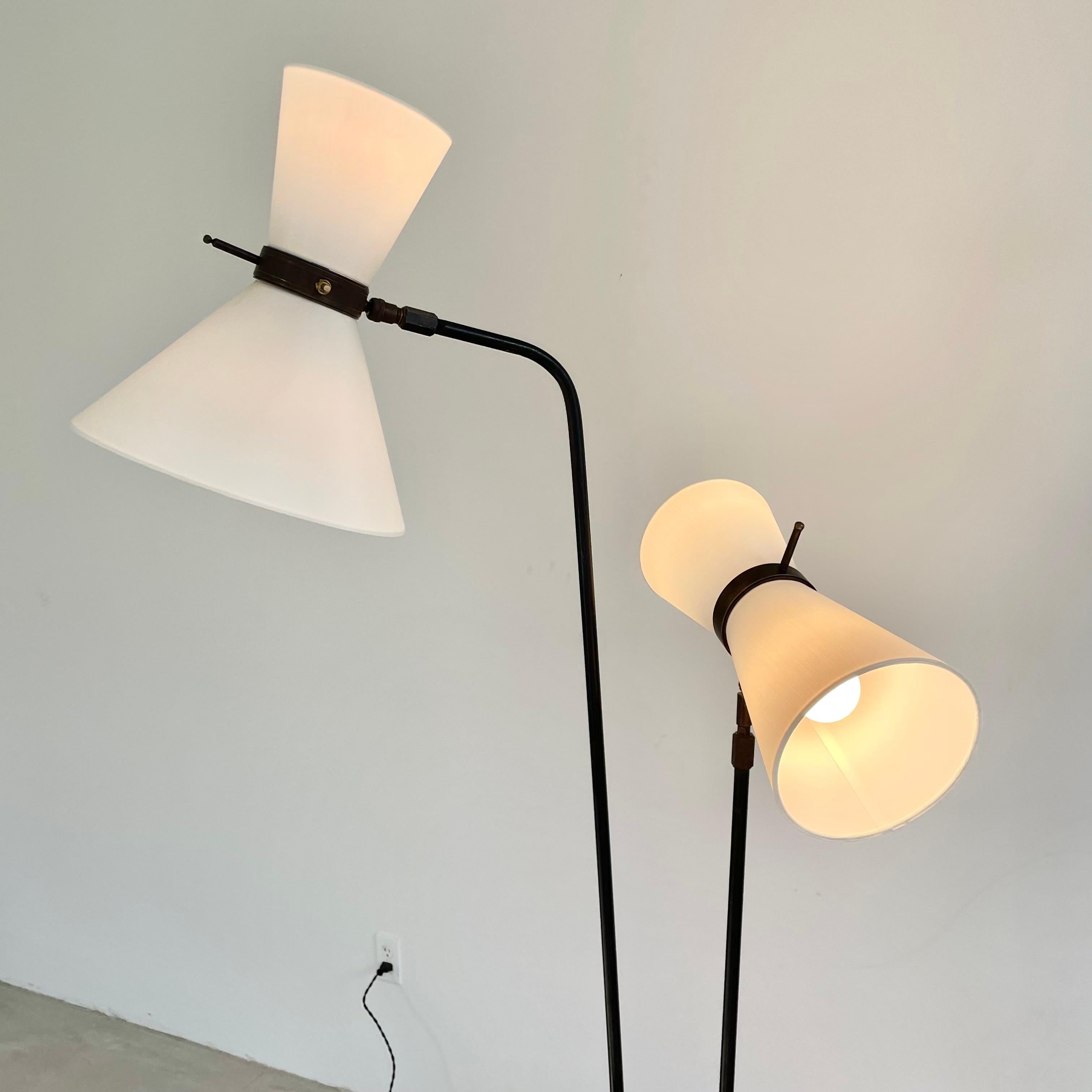 Double Headed Articulating Floor Lamp, 1950s France For Sale 8