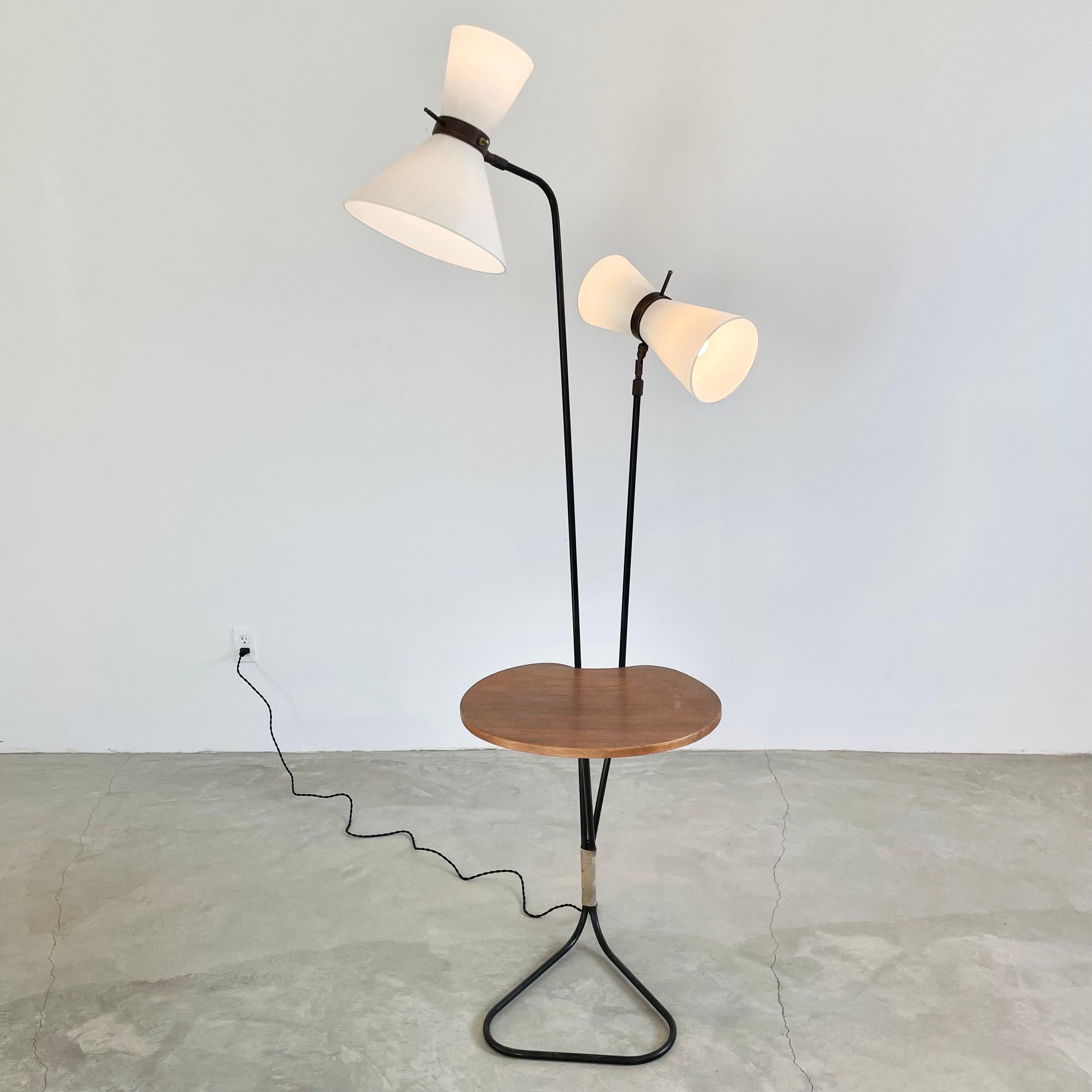 Double Headed Articulating Floor Lamp, 1950s France For Sale 1