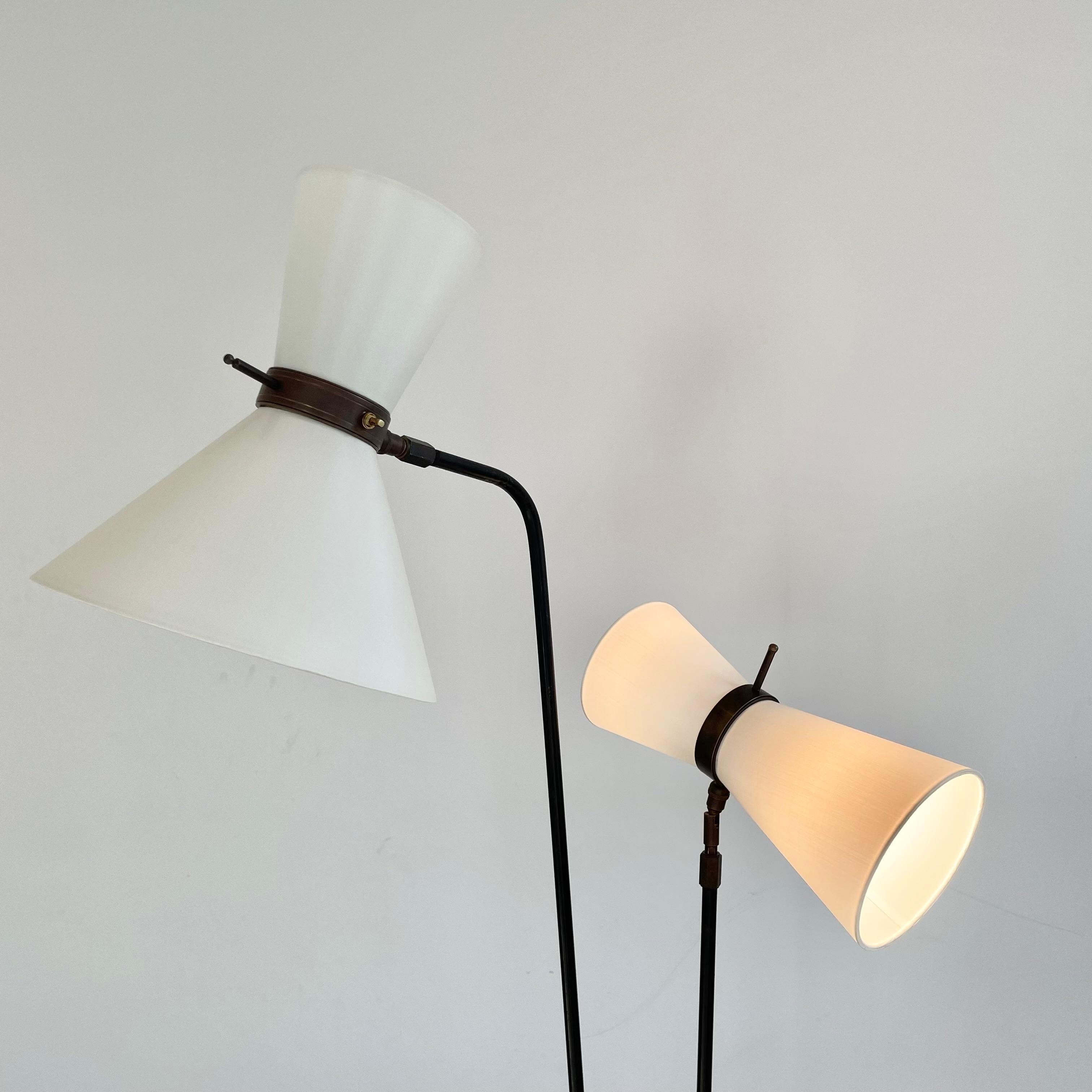 Double Headed Articulating Floor Lamp, 1950s France For Sale 2