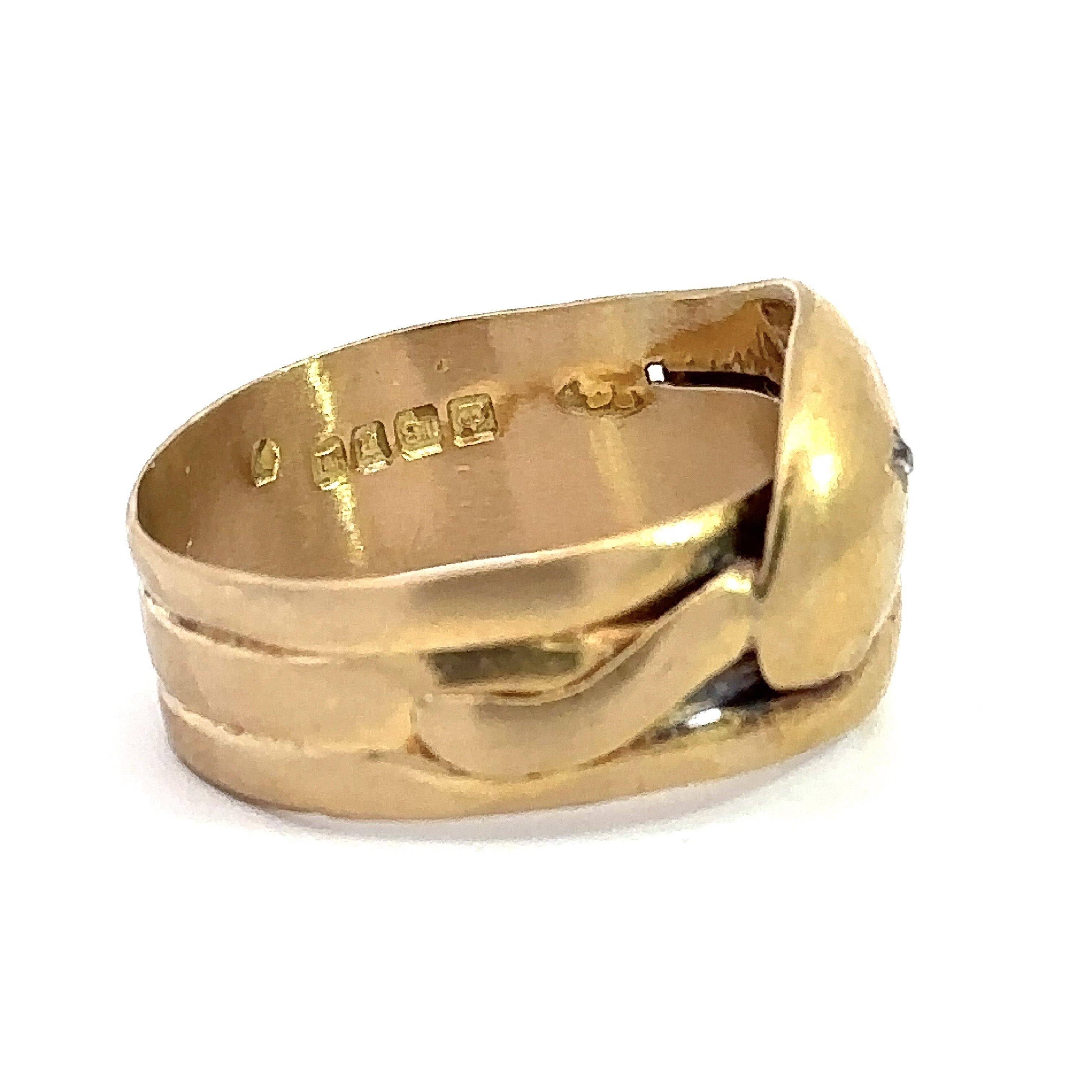 Double Headed Snake Diamond 18KT Gold Antique Ring From London For Sale 1