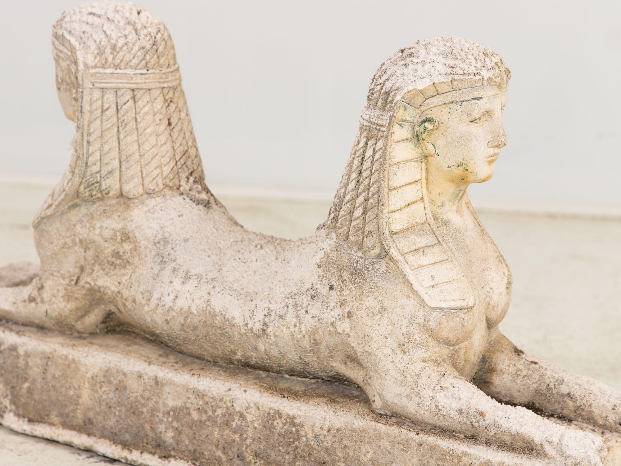 Concrete Double Headed Stone Sphinx, England mid 20th Century For Sale