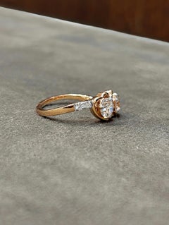 Anello con doppio cuore Toi et Moi, anello con due pietre di moissanite in argento 925.