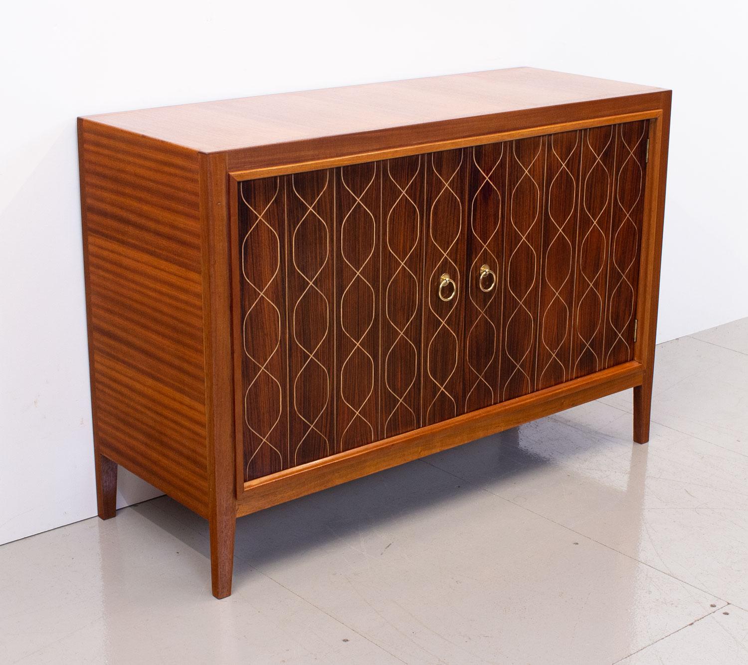 Varnished Double Helix Rosewood Sideboard by Gordon Russell, 1950s