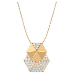 Double Honeycomb Diamond Pendant in 18 Karat Gold