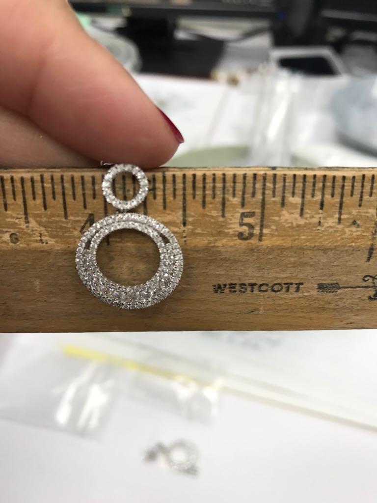 Double Hoop Diamant-Tropfen-Ohrhänger (Rundschliff)