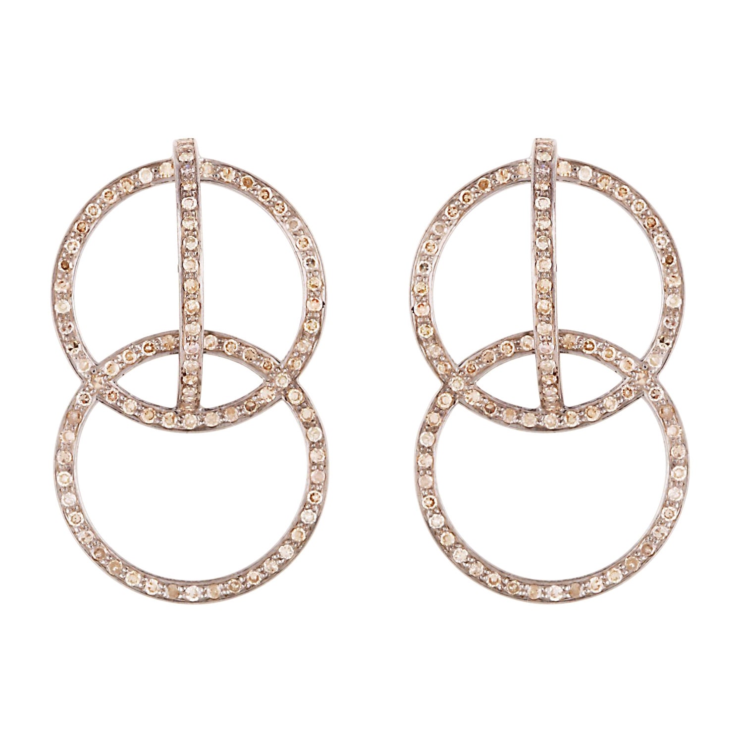 Pendientes de diamantes con doble aro