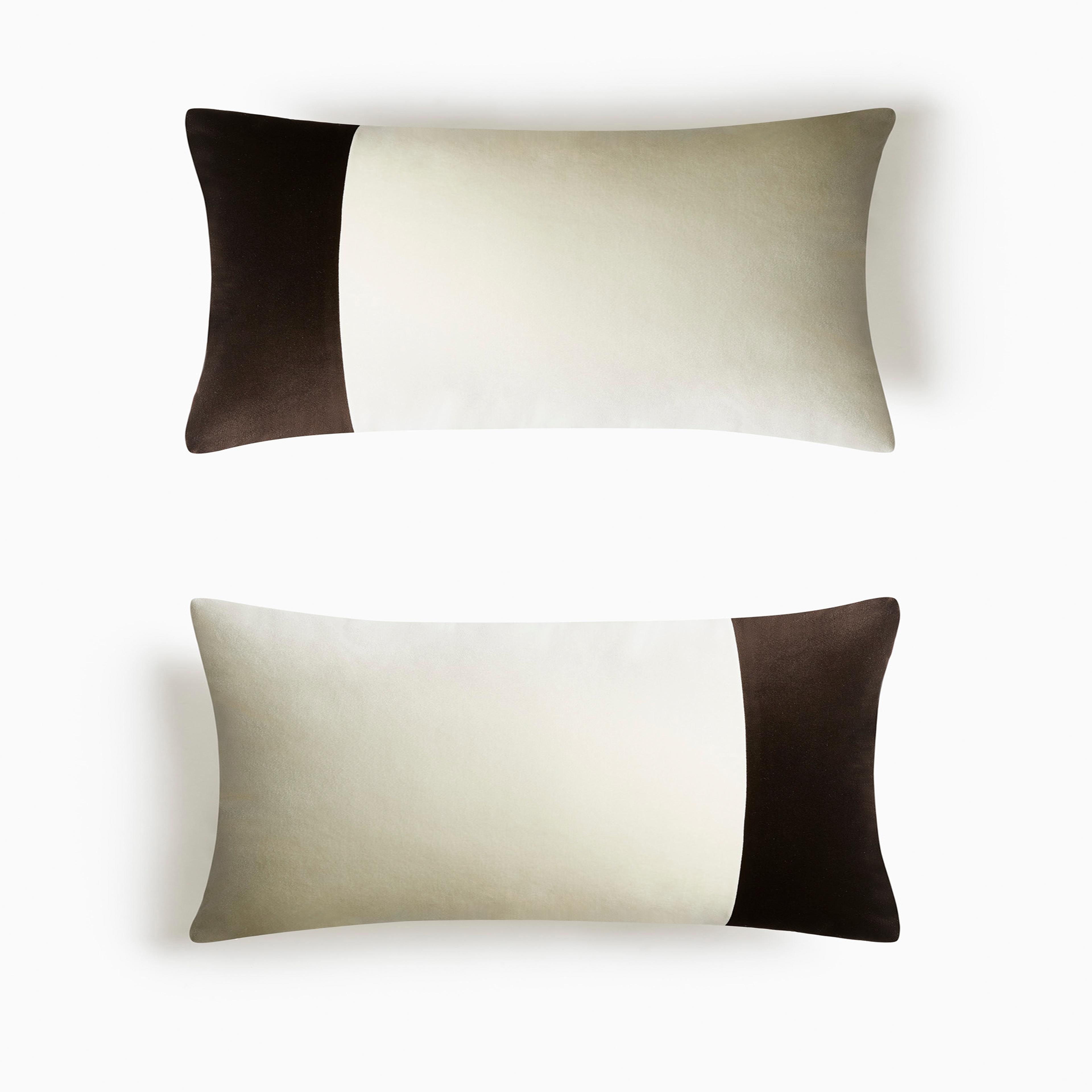 Hand-Crafted Double Horizontal Double White and Black Velvet For Sale