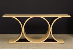 Konsole „Double JMF“ aus lackiertem Ziegenleder von Karl Springer mit COA und Stempel, ca. 1977