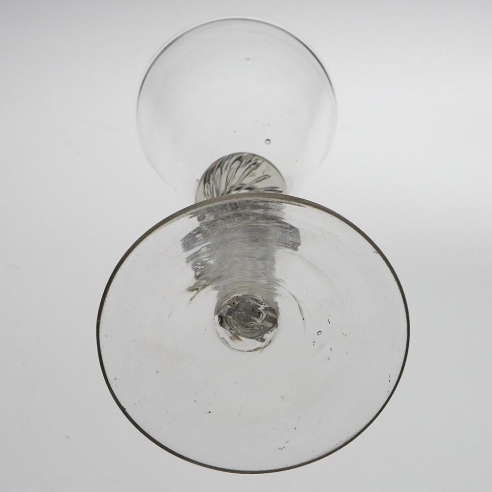 Double Knopped Georgian Air Twist Wine Glass c1750 In Good Condition For Sale In Tunbridge Wells, GB