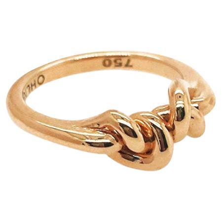 "Double Knot" Forget Me Knot Ring in 18ct Rose Gold Band For Sale
