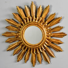 Double Layer Giltwood Sunburst Mirror