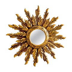 Double Layer Giltwood Sunburst Mirror