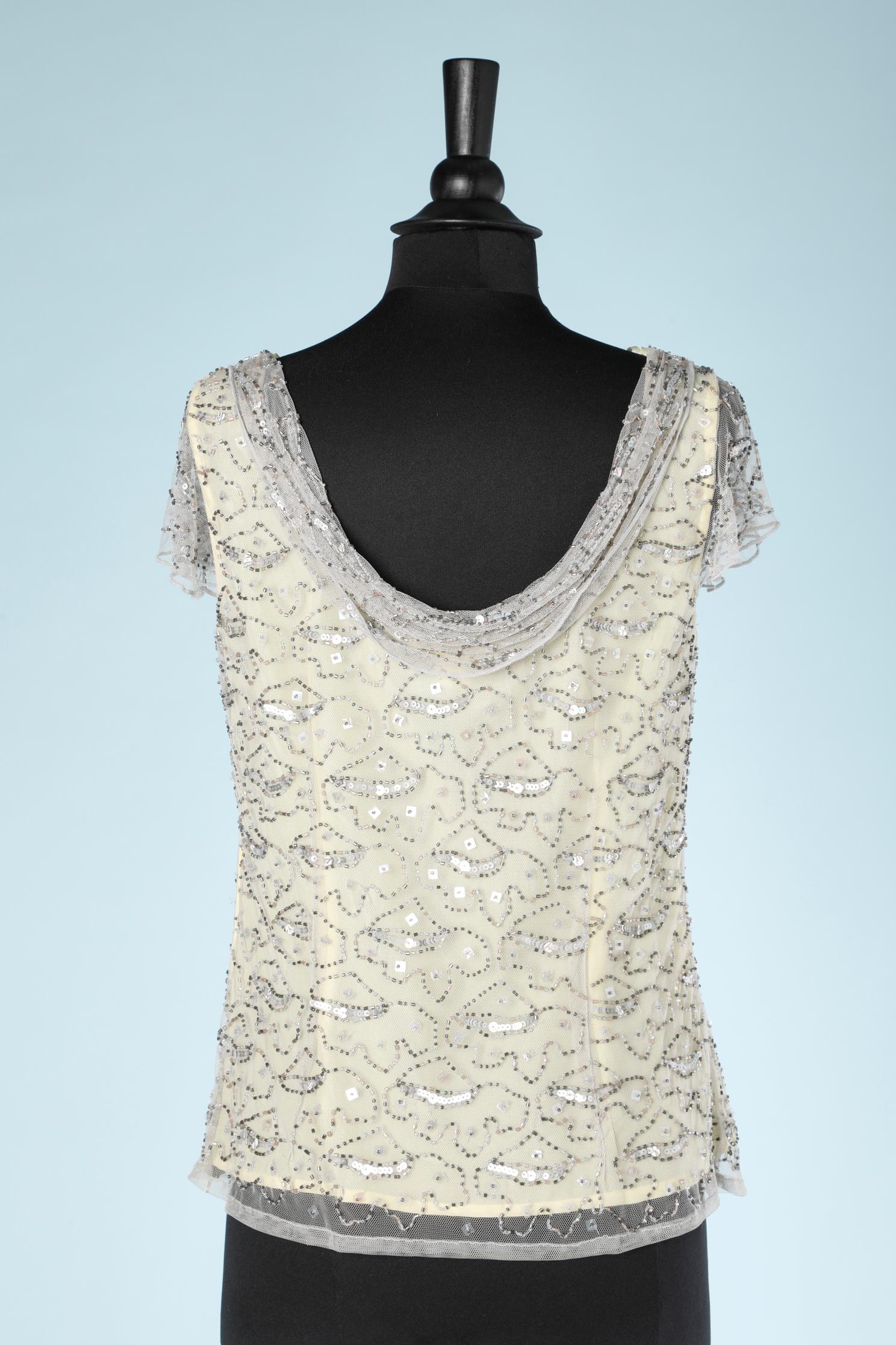 Double layes top with sequins and beads  embroidered Un jour ailleurs  For Sale 1
