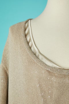 Double lays dress in linen knit and silk Brunello Cucinelli