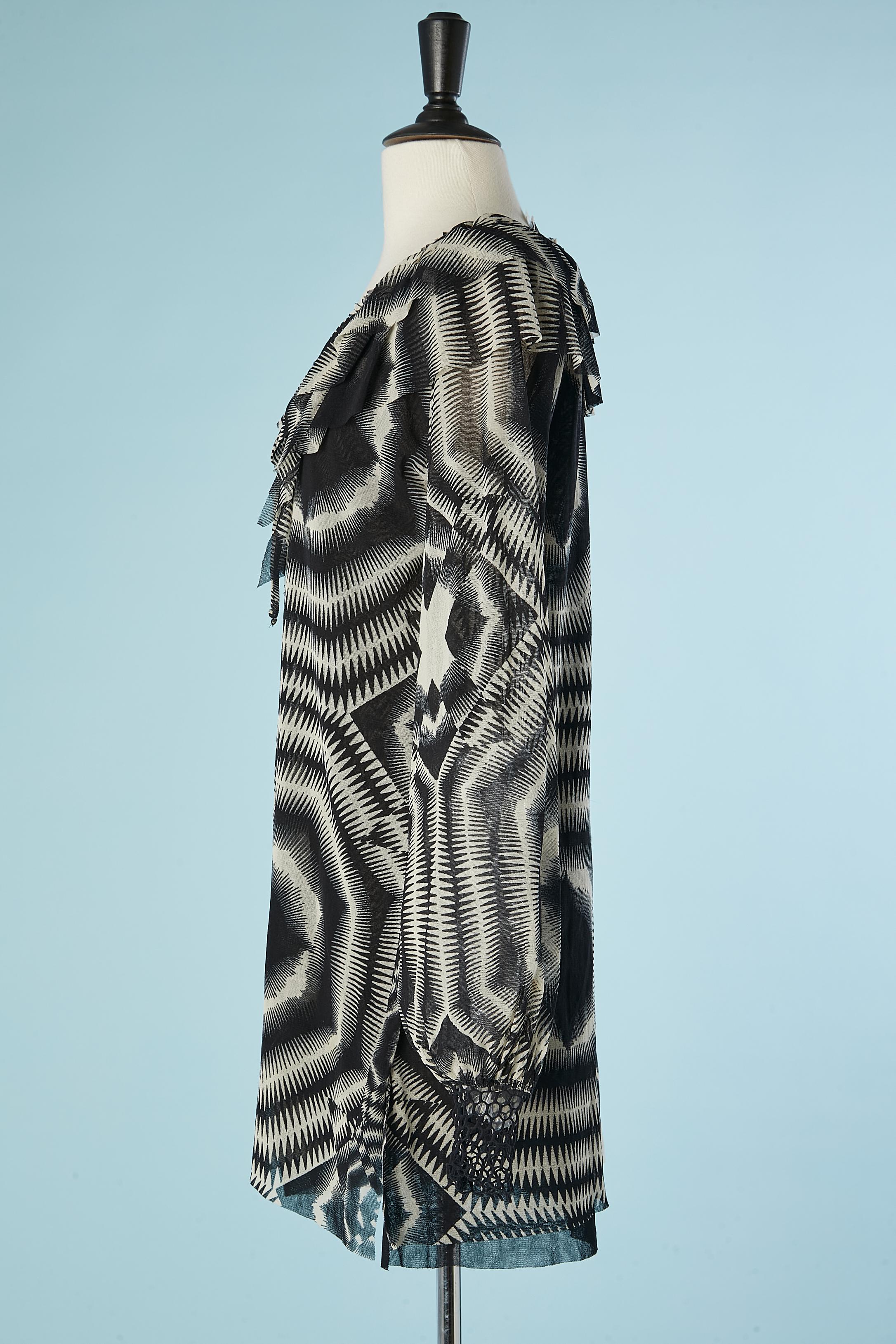 Tunique en tulle de nylon à double épaisseur avec motif graphique Jean-Paul Gaultier Soleil  Pour femmes en vente