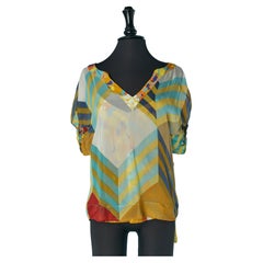 Double lays top in printed chiffon Diane Von Furstenberg