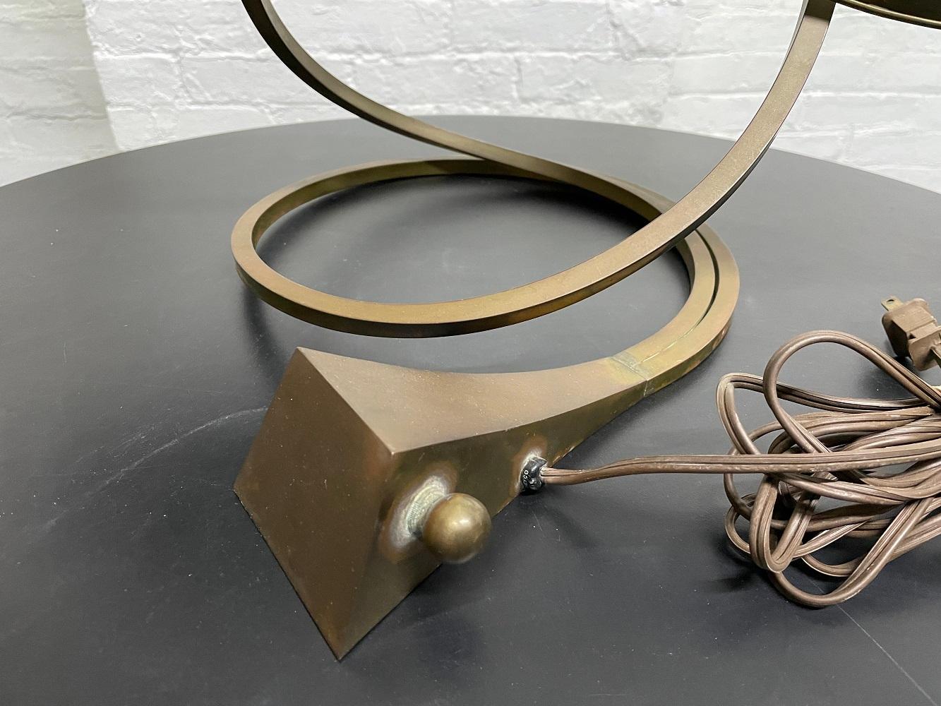 Late 20th Century Double Leaf Brass Lamp by Tomasso Barbi for Carlos Giorgi For Sale