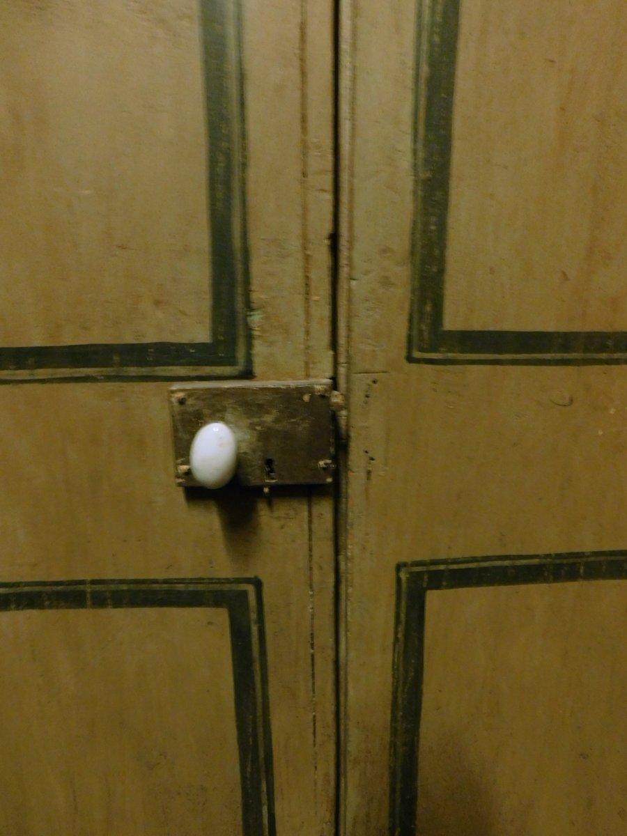 Puerta de dos hojas de madera lacada, paneles pintados, italia en Bueno estado para la venta en Cuneo, Italy (CN)
